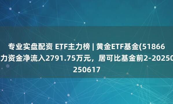 专业实盘配资 ETF主力榜 | 黄金ETF基金(518660)主力资金净流入2791.75万元，居可比基金前2-20250617