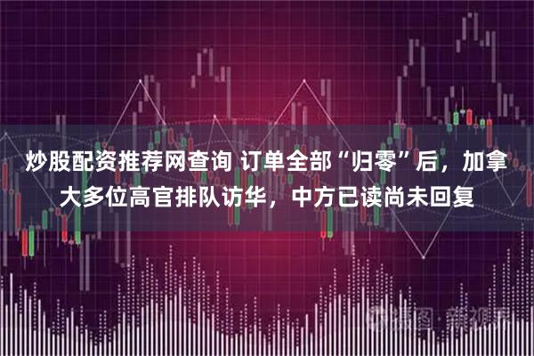 炒股配资推荐网查询 订单全部“归零”后，加拿大多位高官排队访华，中方已读尚未回复